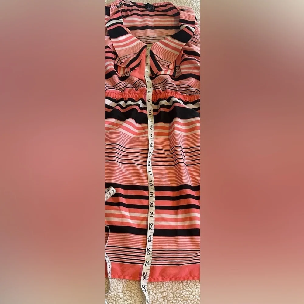 Rue 21 Girls Sleeveless Pink, Black, White stripe  Dress size Medium Pockets